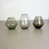 Set of Three Turmalin Vases Wilhelm Wagenfeld Wmf Attributed, Germany 1960s
