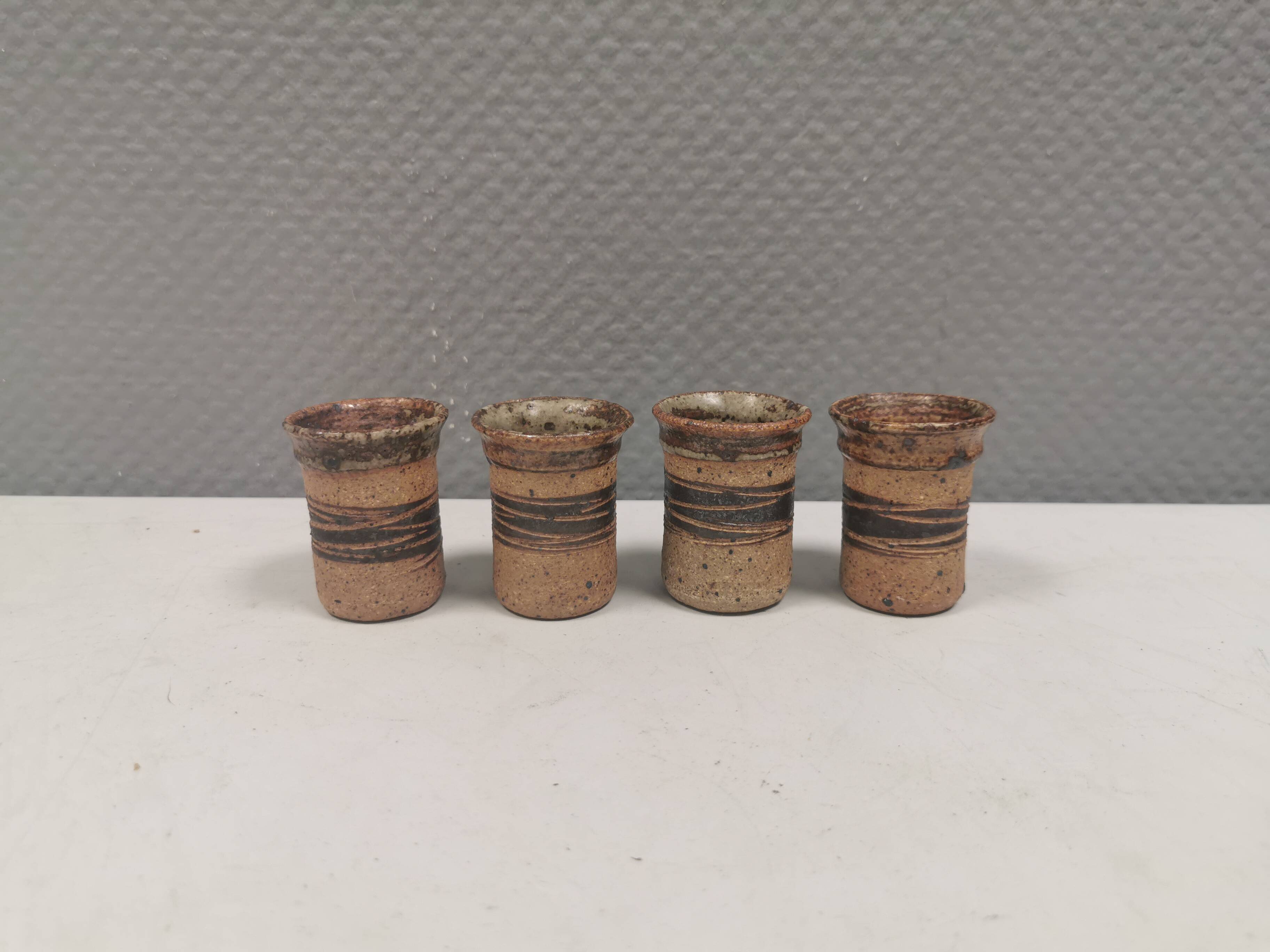 Four small vases, By famous Tue Poulsen Denmark 1960-70s.