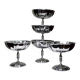 5 vintage-style bistro-style stainless steel dessert bowls on feet