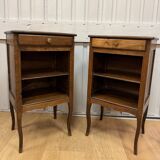 Pair of walnut bedside tables