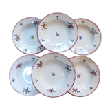 6 Hollow plates Digoin Sarreguemines model Didier