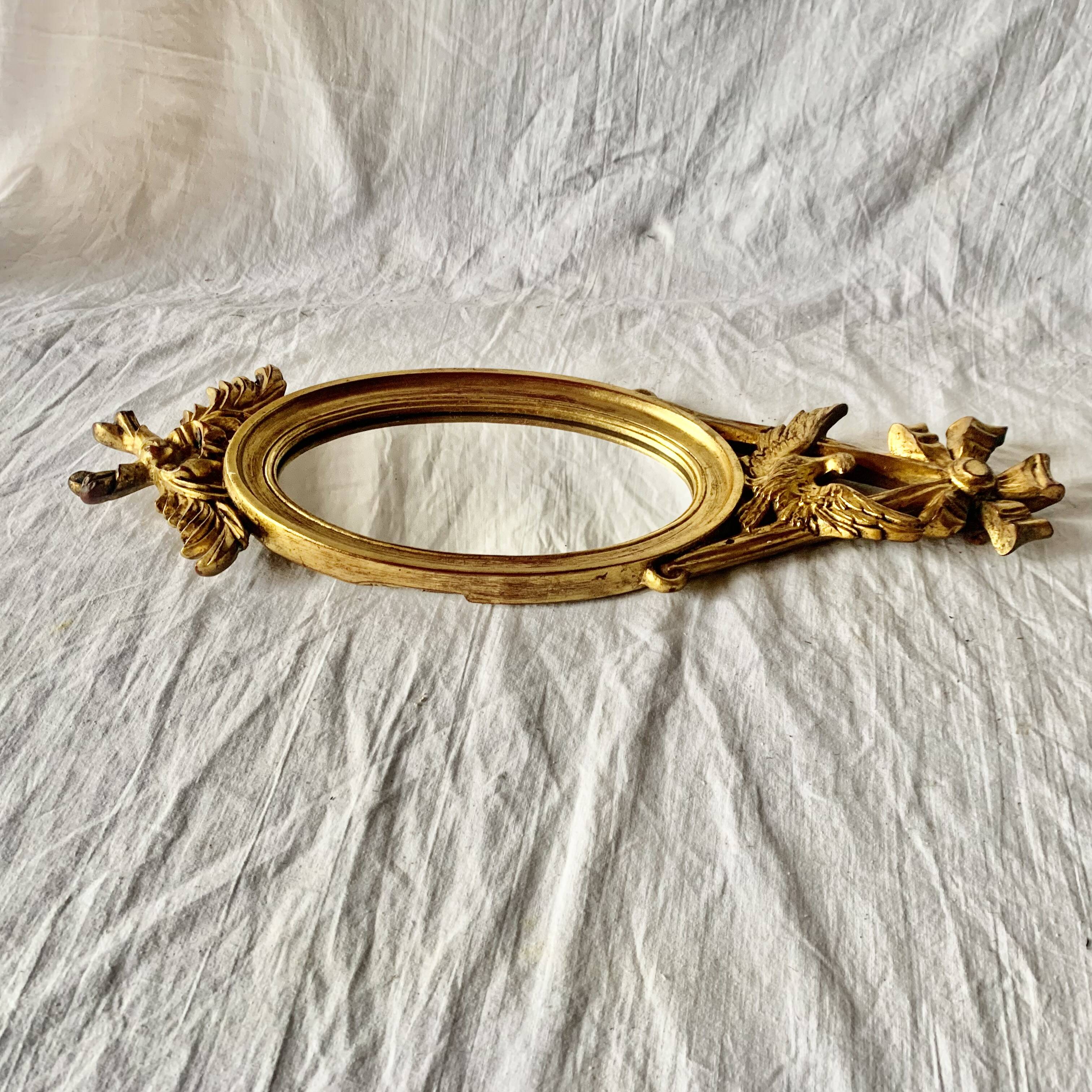 Miroir mural vintage style Empire en résine dorée