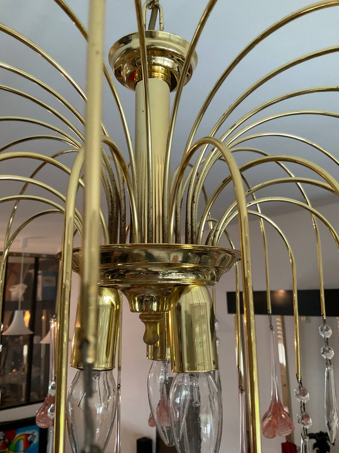 Lustre à pampilles vintage des années 70