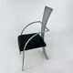4 chaises postmodernes en acier et cuir, années 1990