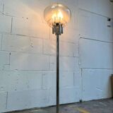 Vintage floor lamp: chrome & glass 'leclaire & schaefer'