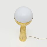 Pair of Modern Italian Brass and Opaline Glass Table Lamps