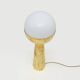 Pair of Modern Italian Brass and Opaline Glass Table Lamps