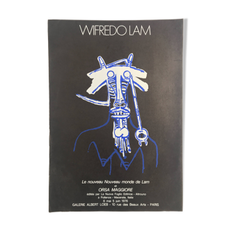 Wifredo lam : affiche originale en lithographie galerie albert loeb, 1976