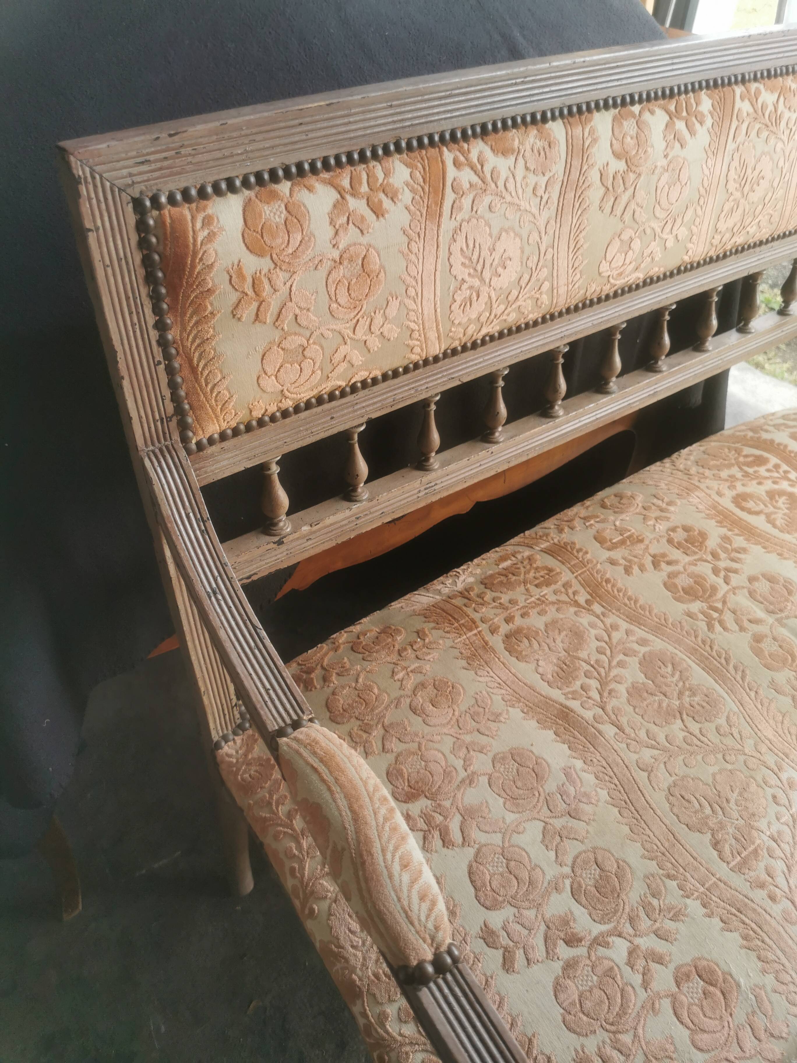 Bench decorated with flowers