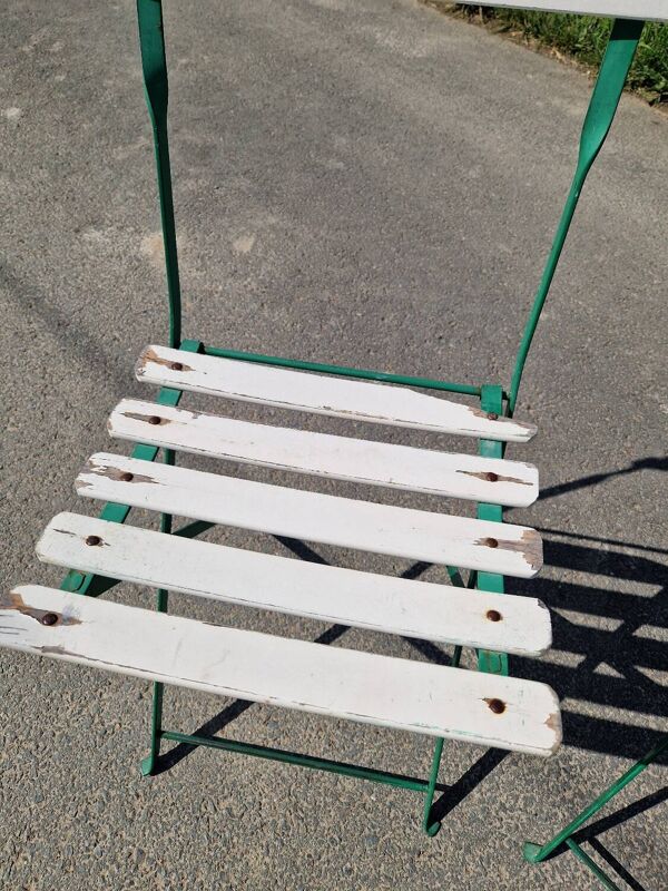 Lot de 4 chaises bistrot pliante en fer forgé
