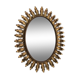 Deknudt 1950 large golden oval mirror  - 70x56cm