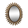 Deknudt 1950 large golden oval mirror  - 70x56cm