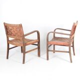 Paire de fauteuils en corde vintage