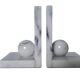 Vintage bookends in grey veined white marble – Minimalist design
