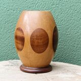 Ovoid vase in turned wood
