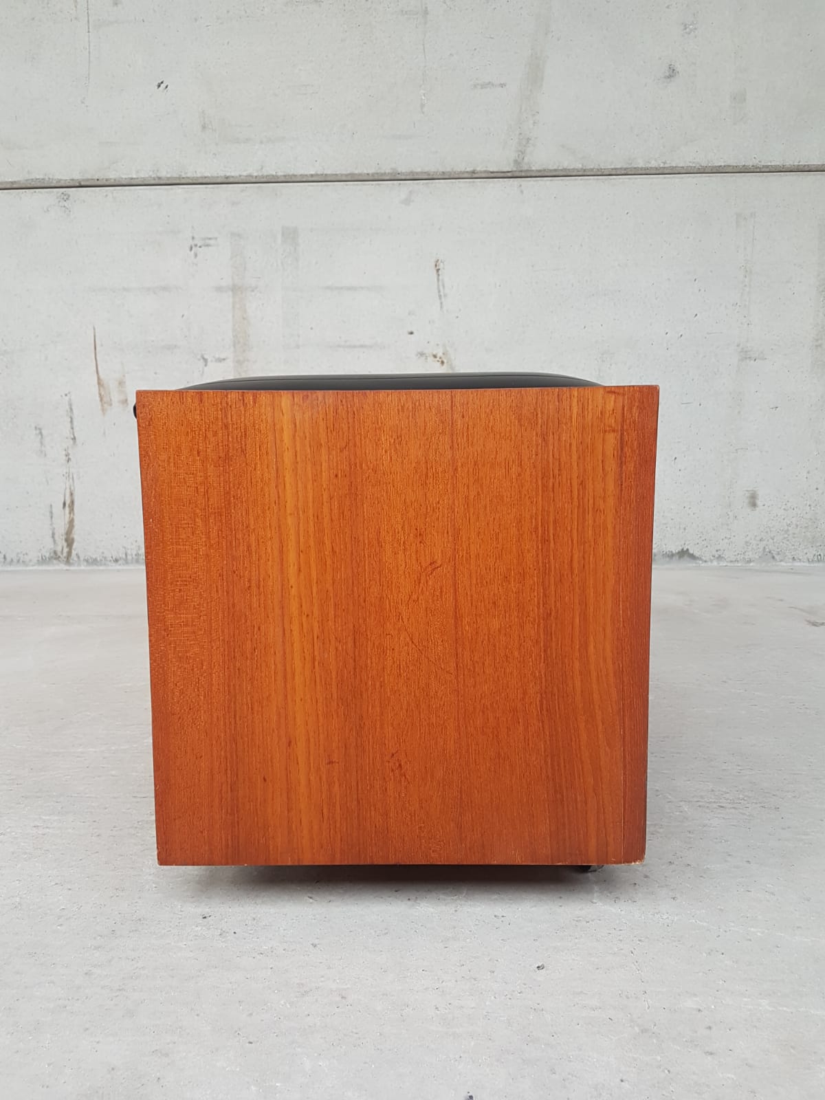Vtg Mid Century Teak Blanket Ottoman Storage Chest Trunk Window Box Seat Bench