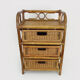Vintage wicker rattan storage cabinet with 3 drawers