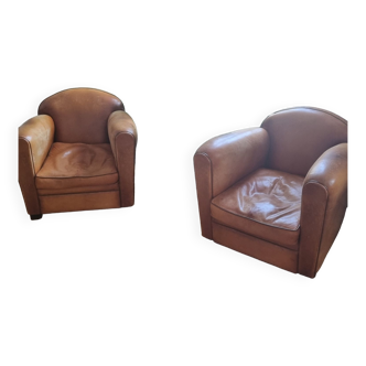 Leather club armchairs