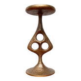 Brutalist metal candlestick mid-century