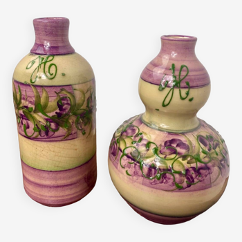 Duo de vases en céramique signés HG Vallauris