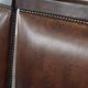 Set of 6 cognac-colored cowhide Art Deco design dining room chairs