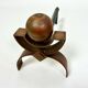 Paire de chenets Art Déco pour cheminée, en cuivre et fer, vers 1920