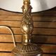 Old gilt bronze lamp + vintage black lampshade