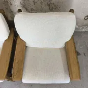 Paire de fauteuils vintage en orme massif