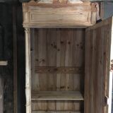 Pine wardrobe with mirror 1900s