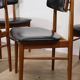 Set of 4 Scandinavian teak and leatherette chairs, 1960