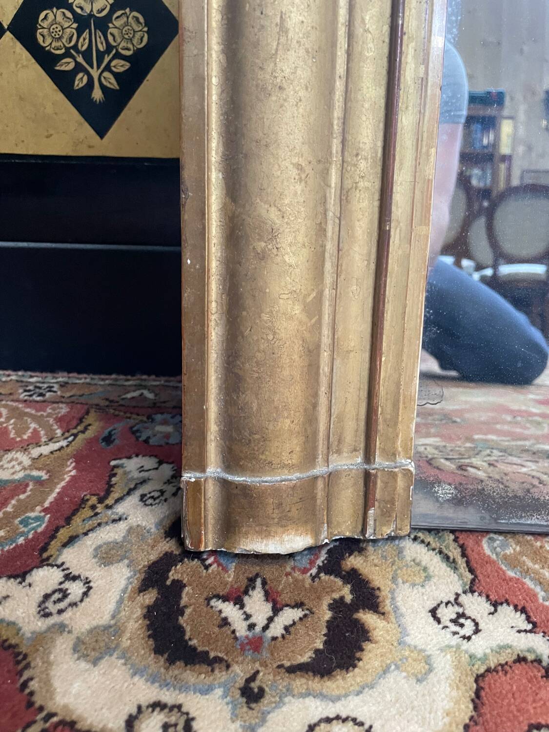 Louis Philippe Gendarme mirror with gold leaf