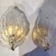 Paire d’appliques feuille verre Murano