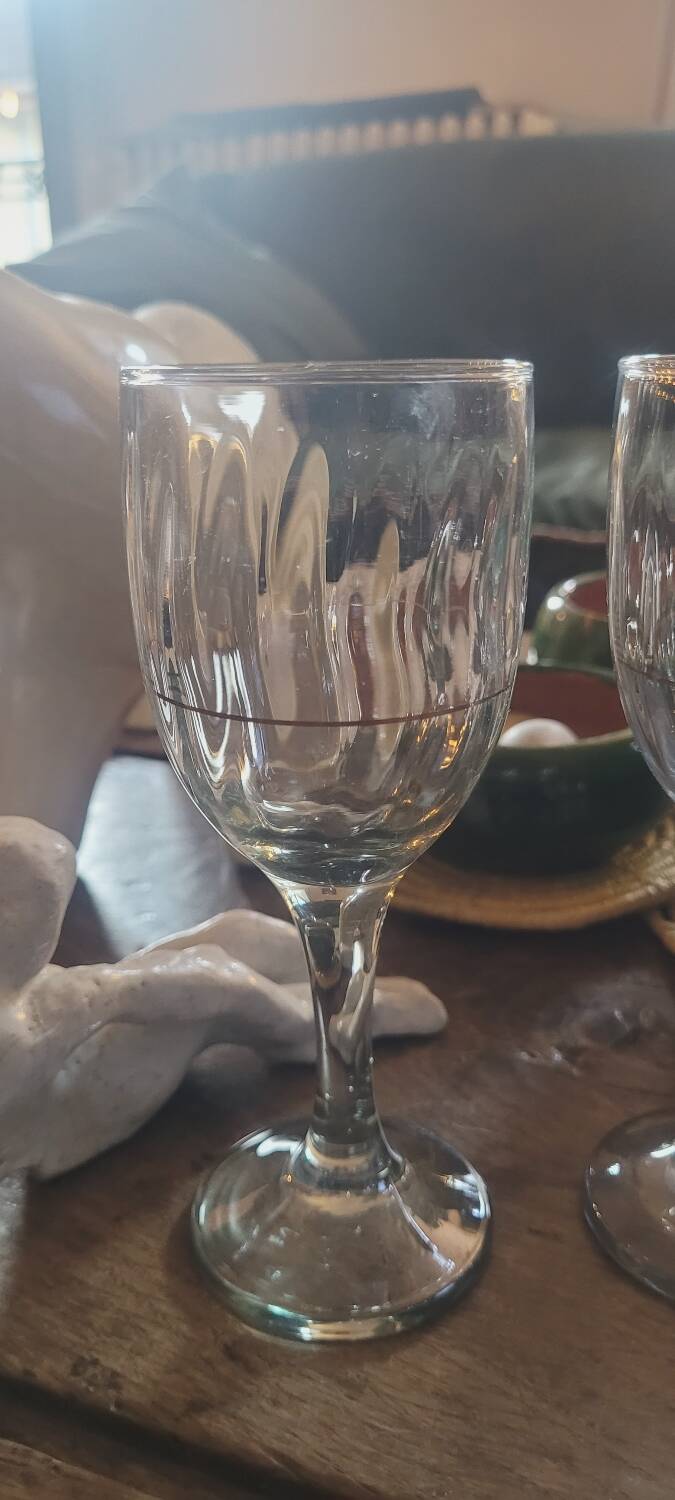 Set of 12 antique stemmed glasses