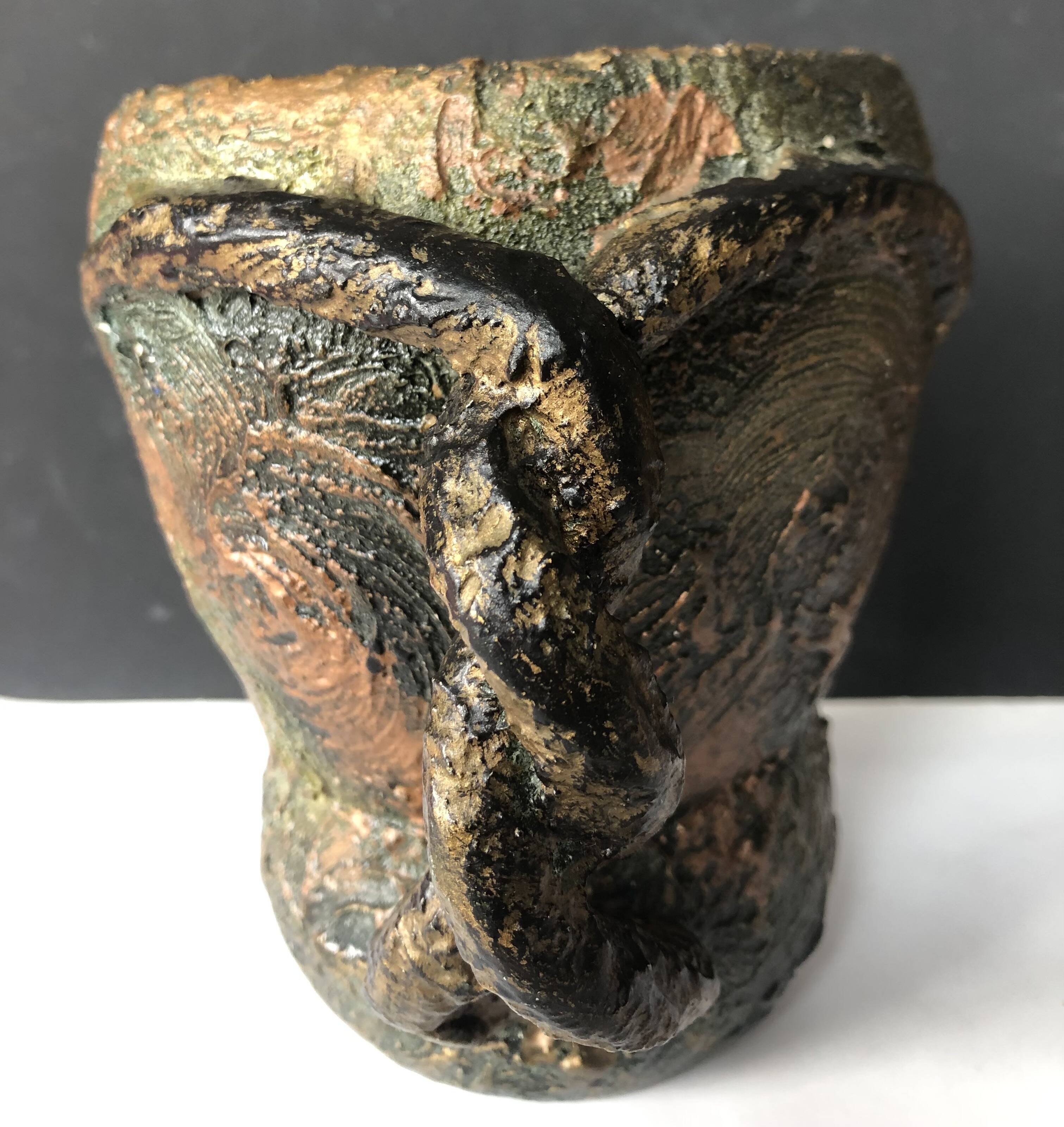 Starry Night pitcher vase with braided handle