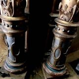 Superb early 19th century church tabernacle in gilded stuccoed wood