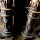 Superb early 19th century church tabernacle in gilded stuccoed wood