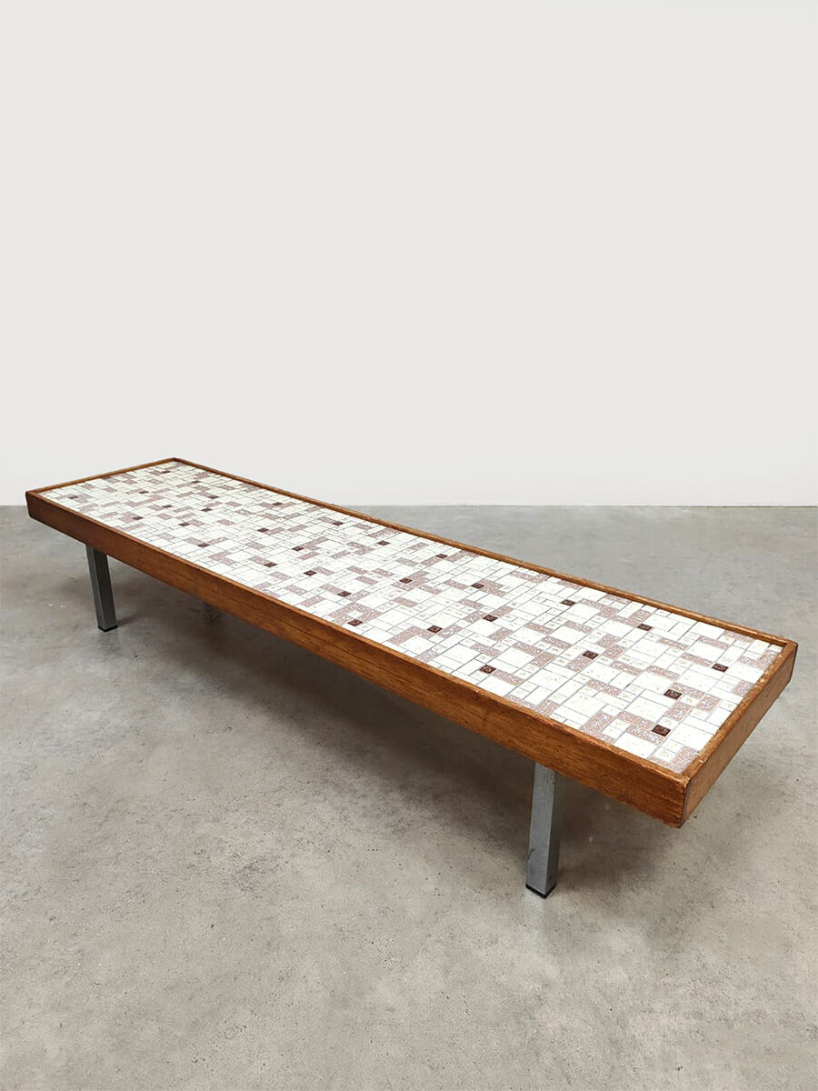 Vintage tile coffee table side table 'extra low'