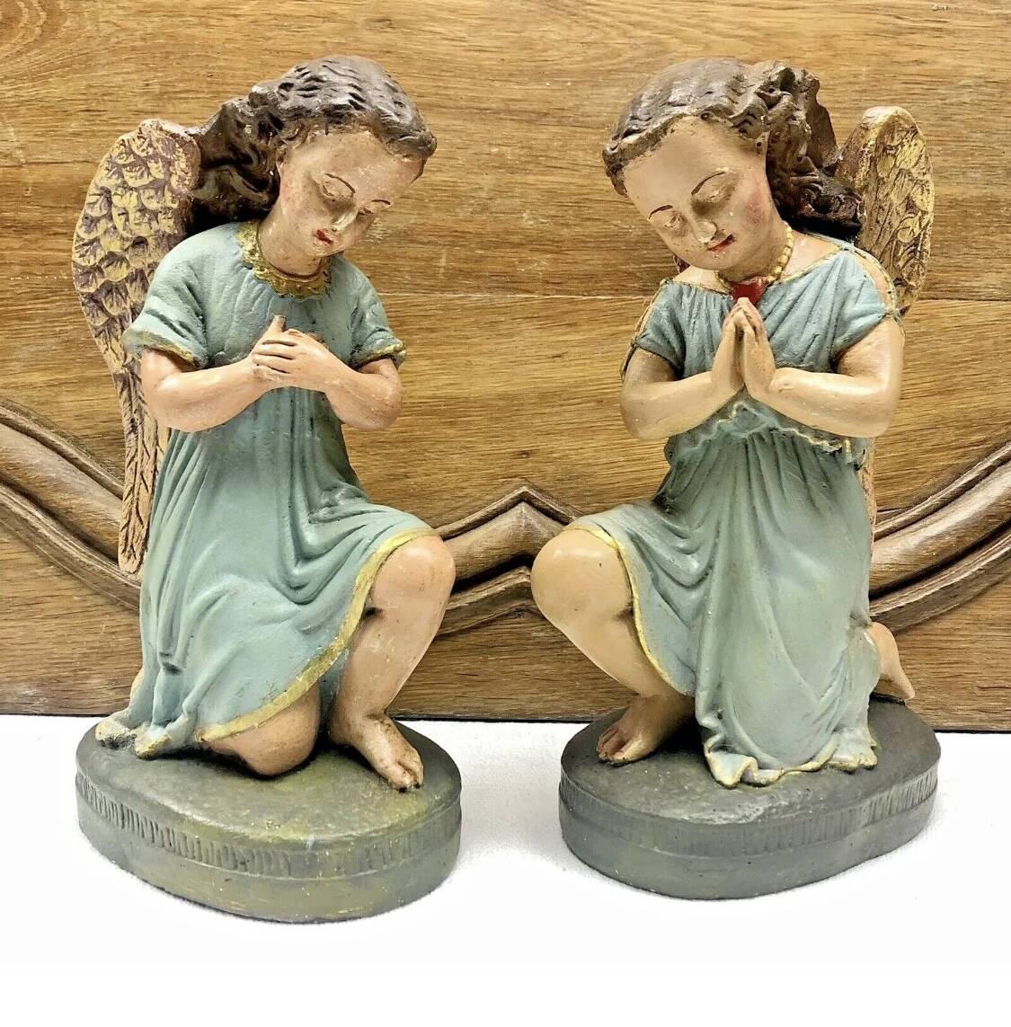 Altar angel statue 26.5 cm plaster santon church nativity scene