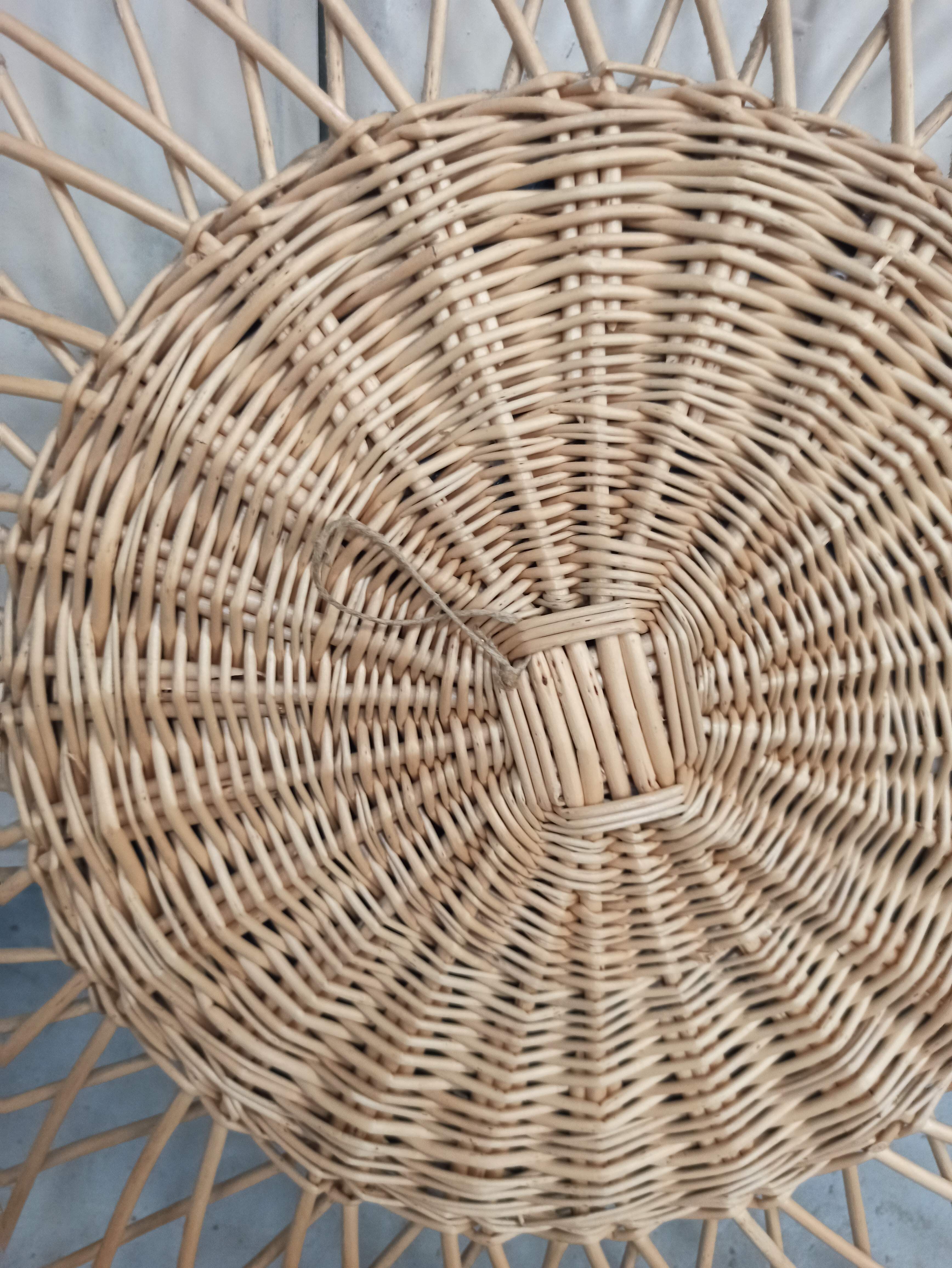 Round rattan sun mirror - 48cm