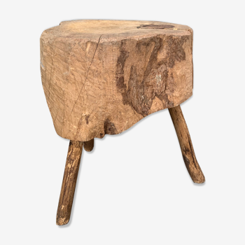 Brutalist cork oak tripod table