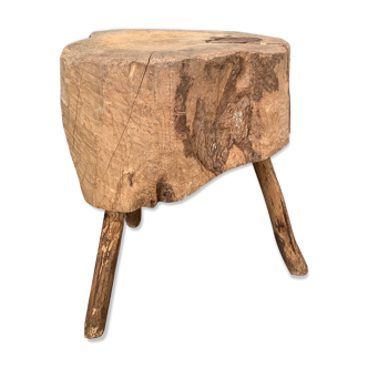 Brutalist cork oak tripod table