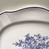 Moustier earthenware dish, white and blue