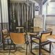 Pascal Mourgue rare set of 3 caned sleigh armchairs in lacquered wood for vintage 80s triconfort