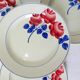 4 flat plates vintage HBCM model Rose Rouge 210358