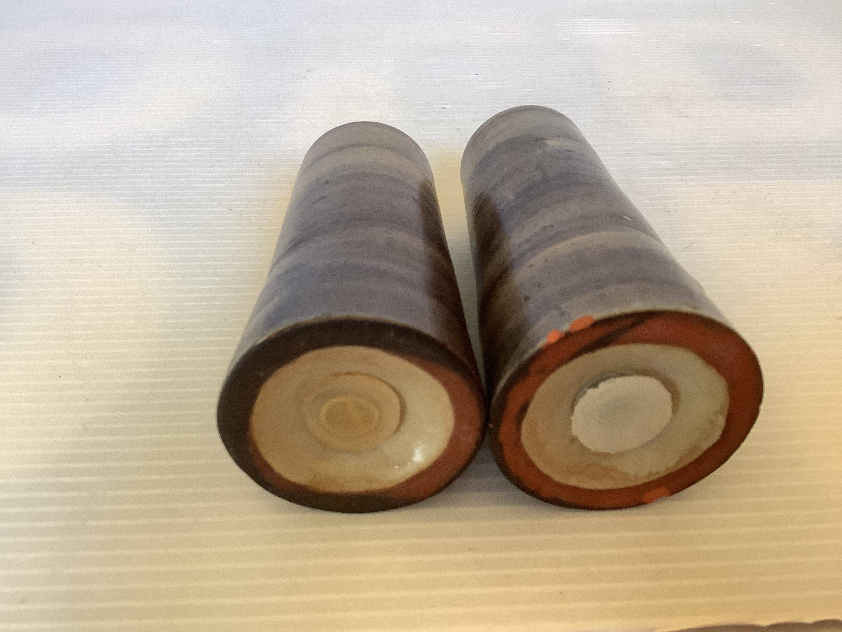 Brown ceramic salt and pepper