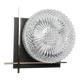 1960 wall light, black metal glass and gold brass rods