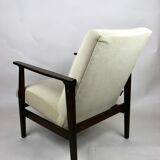 Fauteuil beige velvet années 1970