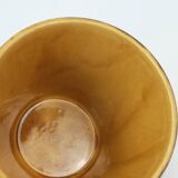 1950s plant pot abstract sgraffito decor shades of brown and beigt