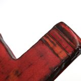Red and orange ceramic wall cross, 1950s