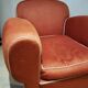 Red satin club armchair
